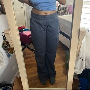 Hollister Blue/Grey High Rise Cargo Baggy Pants - Size 15R